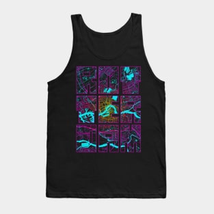 Rotterdam, Netherlands  City Map Typography - Neon Tank Top